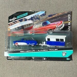 Maisto 1950 Mercury Diecast Blue Alameda Trailer